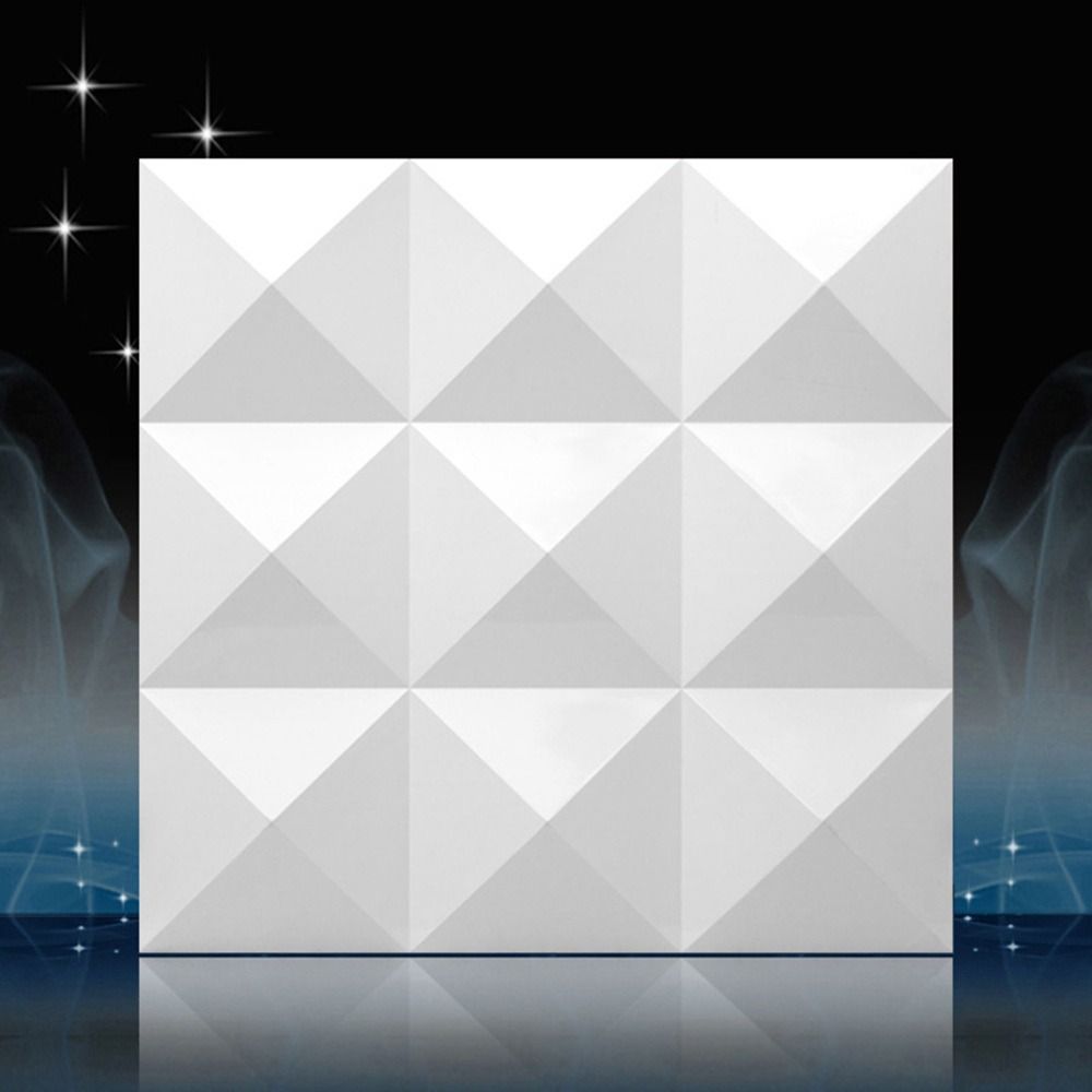 Pvc Panel Background - Pannello Murale 3D Bianco 50*50cm, Pannello